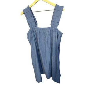 Lake Sleeveless Blue Ruffle-Strap Dress